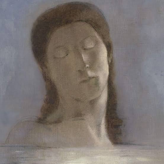 Acephaleart's tweet image. "Kutsal buldum sonunda aklımın düzensizliğini."

Arthur Rimbaud, Cehennemde Bir Mevsim

*Odilon Redon, Closed Eyes (1890)