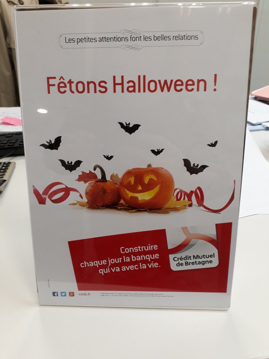 CcmQuintin's tweet photo. L agence du cmb de Quintin est prête à recevoir tous les petits monstres jeudi. #Halloween #bonbons #frisson https://t.co/ZFry3thhQi