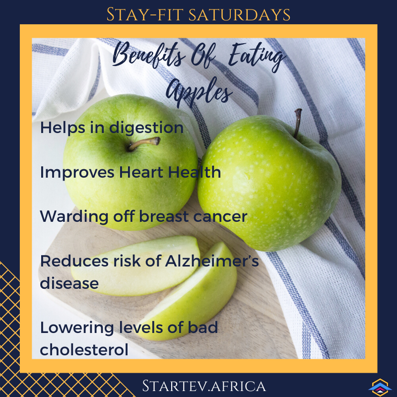 StartevAfrica's tweet photo. "An apple a day keeps the doctor away" that's the saying. Here are some of the reasons why you should eat Apples more often 🍏.
Have a lovely weekend guys ❤️ .
Join Startev today >> https://t.co/yRZ2EZ4Xzx
.
#Startev #Exercises #WeekendFeeling #Apple #Fruit https://t.co/L9kGeJsFsn