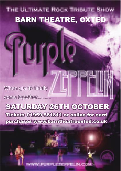 Tonight's the Night! Come and see Purple Zeppelin play the music of Deep Purple and Led Zeppelin at the Barn Theatre at 7.45pm tonight. barntheatreoxted.co.uk for tickets
