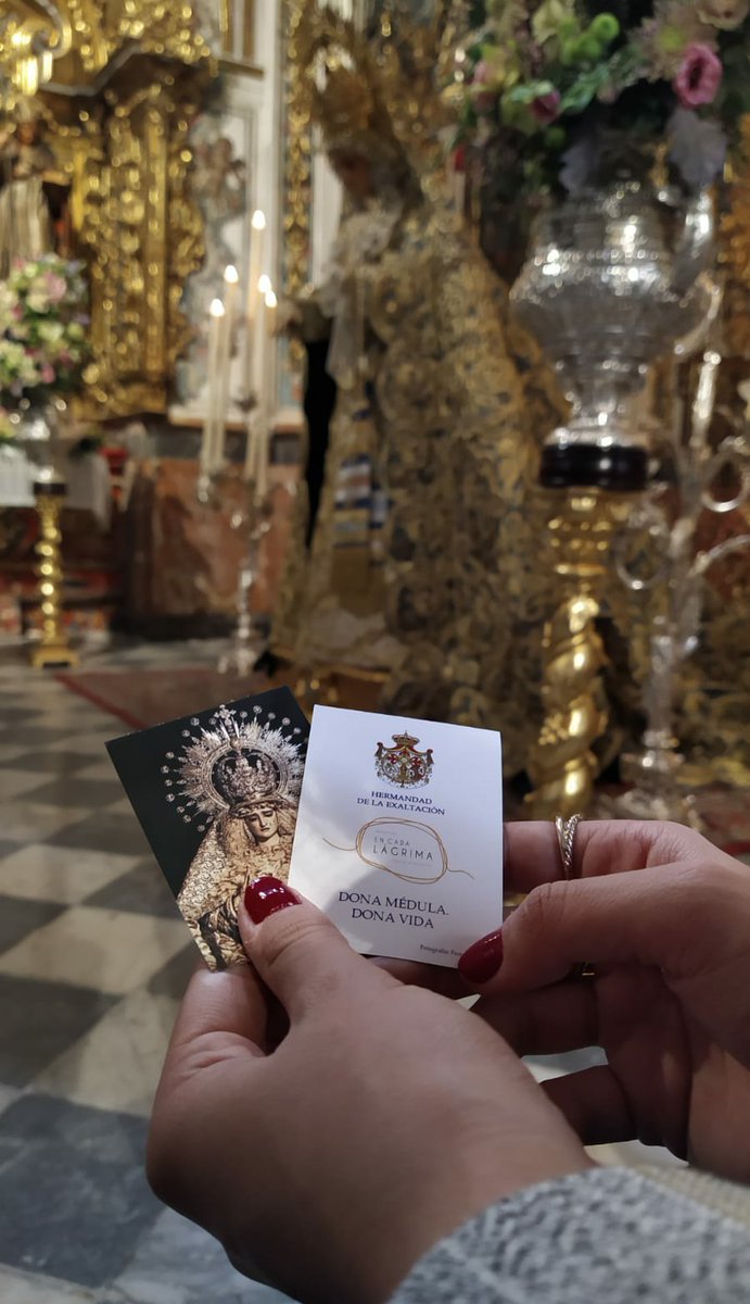LaExaltacion's tweet image. La Virgen de las Lágrimas con los donantes de médula. Durante el besamanos se están repartiendo las estampitas solidarias #EncadaLágrima. 

¡#Donamédula, #Donavida! 

#LágrimasdeSantaCatalina