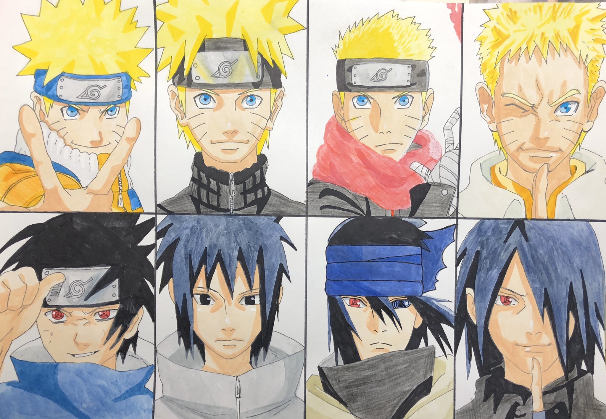 K ナルトとサスケの成長過程描けました いいねやコメントくれると嬉しいです うずまきナルト うちはサスケ Naruto好きさんと繋がりたい Naruto周年