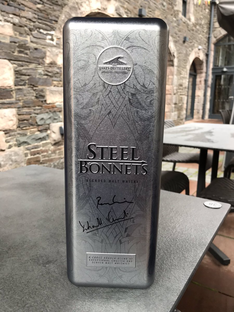 therealschoie's tweet photo. Thank you for the great prize in the charity draw. Even managed to get it signed! @LakesDistillery https://t.co/XJxd5s2bbs
