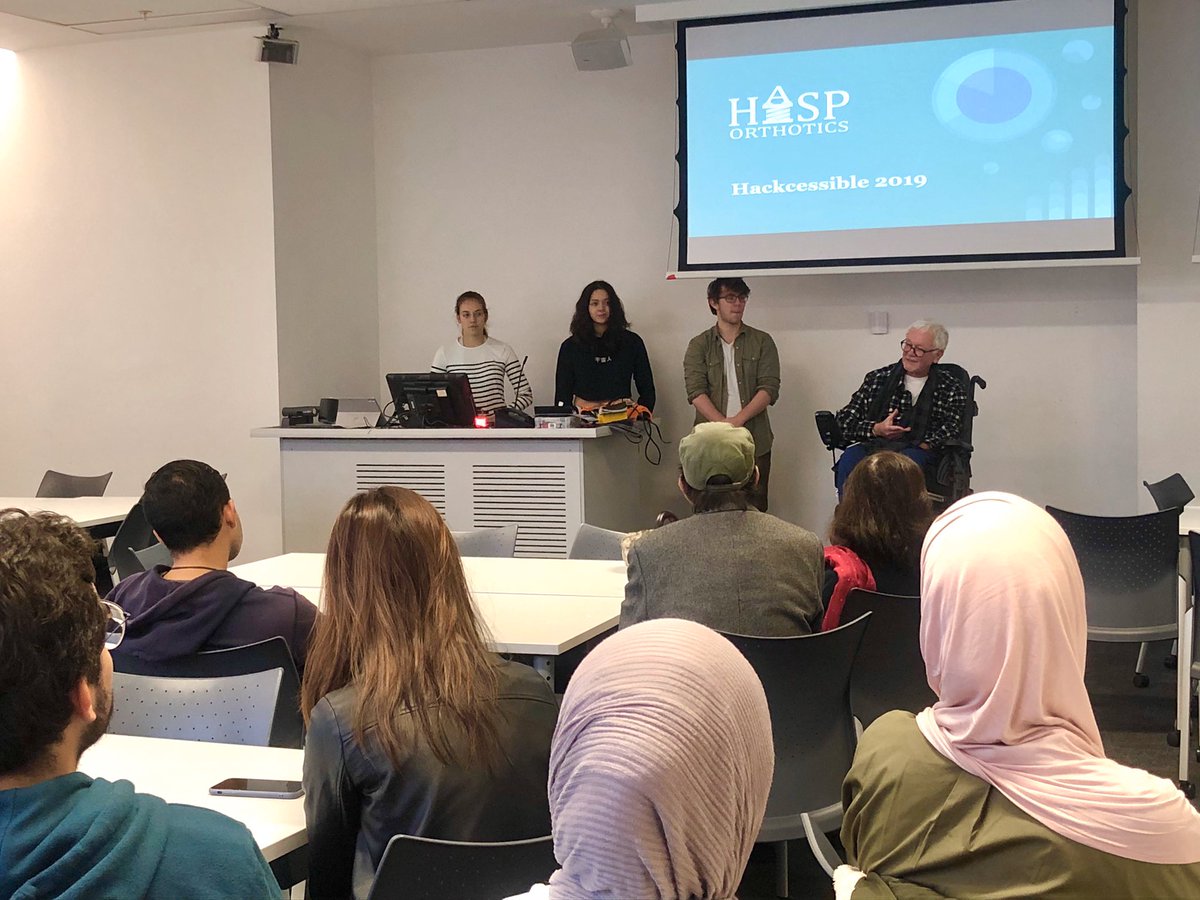 hackcessible22's tweet photo. Great talk currently going on from David and one of our amazing teams from last year @hackcessible18 edition who decided to take their idea to the next level! #BigLifeHack #AssistiveTech #Hackcessible19 https://t.co/p7JBZvXv1b