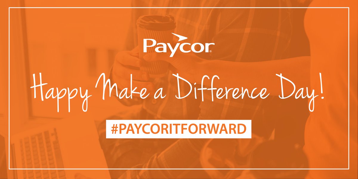 PaycorInc's tweet photo. Happy National Make a Difference Day! To celebrate Paycor is partnering with @coffee_emporium to provide free hot & iced coffee to the Cincinnati community today from 8 - 10AM! Stop by and #PaycorItForward! https://t.co/l3RxLdZ9fV
