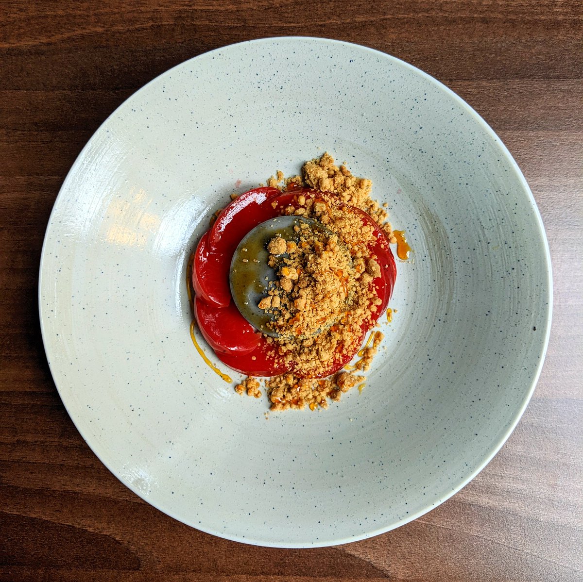 Black Sesame Panna Cotta - Sake Poached Plum - Ginger Crumb - Citrus Gastrique

Only 2 tables left for tonight! Book now of you want to join us and try this new dessert.

#vegan #vegetarian #blacksesame #pannacotta #sake #plum #ginger #independentbusiness #supportlocal