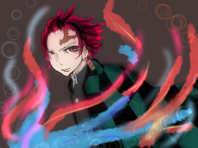 神水紋奈 a.k.a あやにゃんさんがTwitterに投稿した竈門炭治郎(鬼滅の刃)のイラスト。