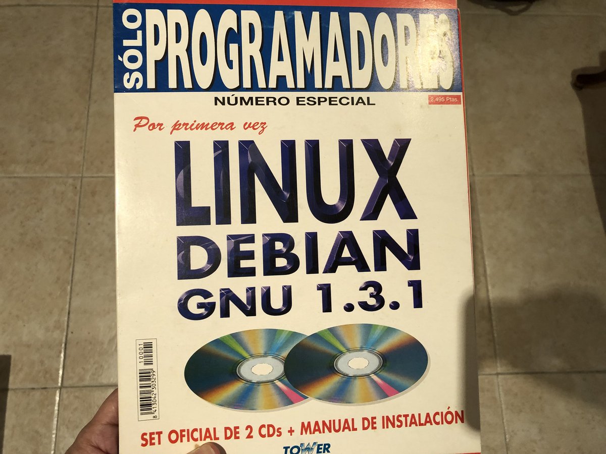 recunet's tweet image. Una altra reliquia trobada a cals pares. Del ‘97.
#Debian #SoloProgramadores #EnsFemVells