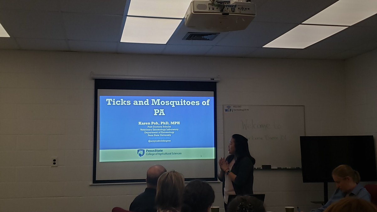 MachtingerLab's tweet image. @areyoukeddingme kicking off the #VectorborneDisease workshop this morning in State College #veterinaryentomology #PennStateExtension #ticks #mosquitoes @PSU_Entomology @agsciences @ciddpsu