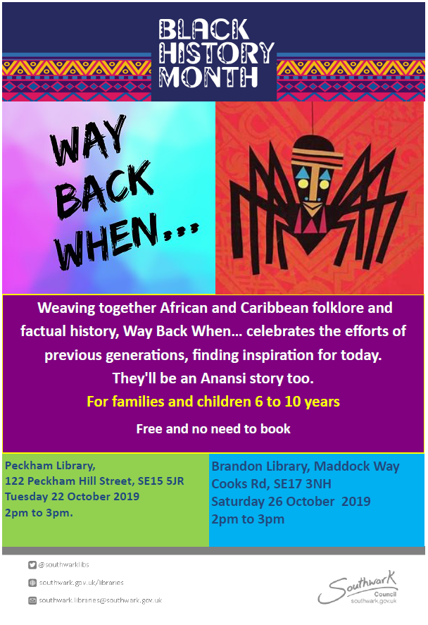 SouthwarkLibs's tweet image. Blue Elephant Theatre at #BrandonLibrary performing Way Back When...   
Today at 2pm  #BHM2019