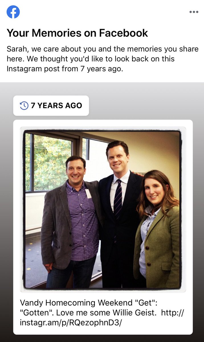 SeeraPA's tweet photo. @WillieGeist Dores got em at Homecoming 2019 last weekend—look how young we all looked👶👶👶 So nice to meet you, love to see you on @Morning_Joe still + @TODAYshow on Sunday https://t.co/9Oxl6S5Riv