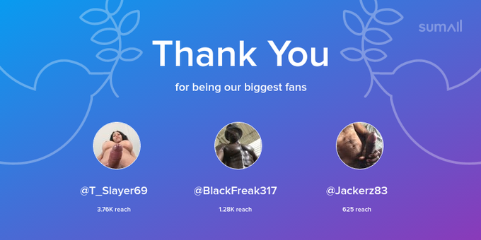 Our biggest fans this week: T_Slayer69, BlackFreak317, Jackerz83. Thank you! via https://t.co/MQbZ2Va1B6
