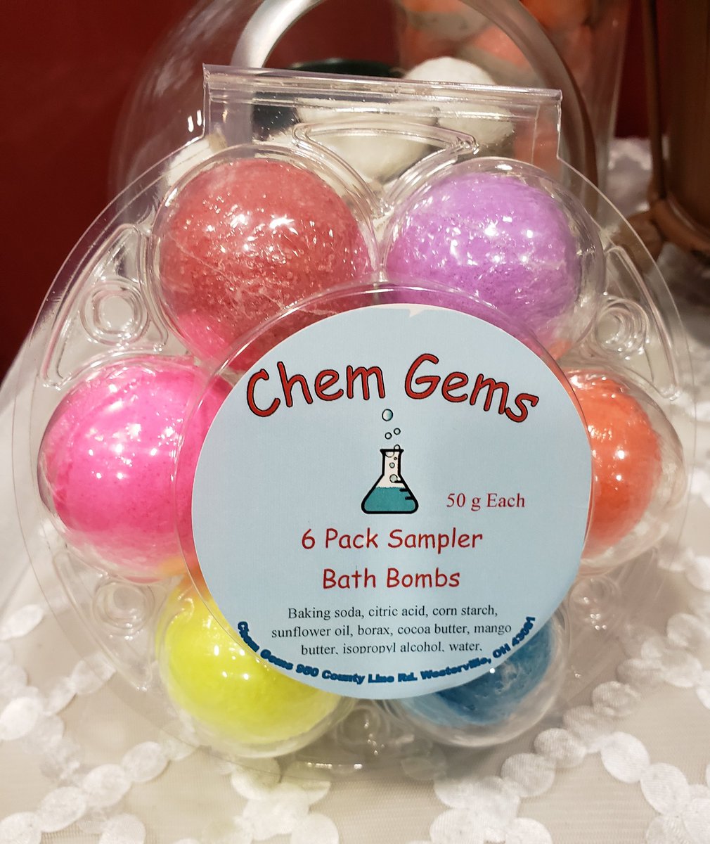 wnchem's tweet photo. And here we are! Chem Gems booth is open for business at Westerville Central HS until 3:00 pm! Soaps, bath bombs, shower bombs, and lip balms! @WNChemGems #WNsoapProject #ChemGems https://t.co/5kNko7MIuU