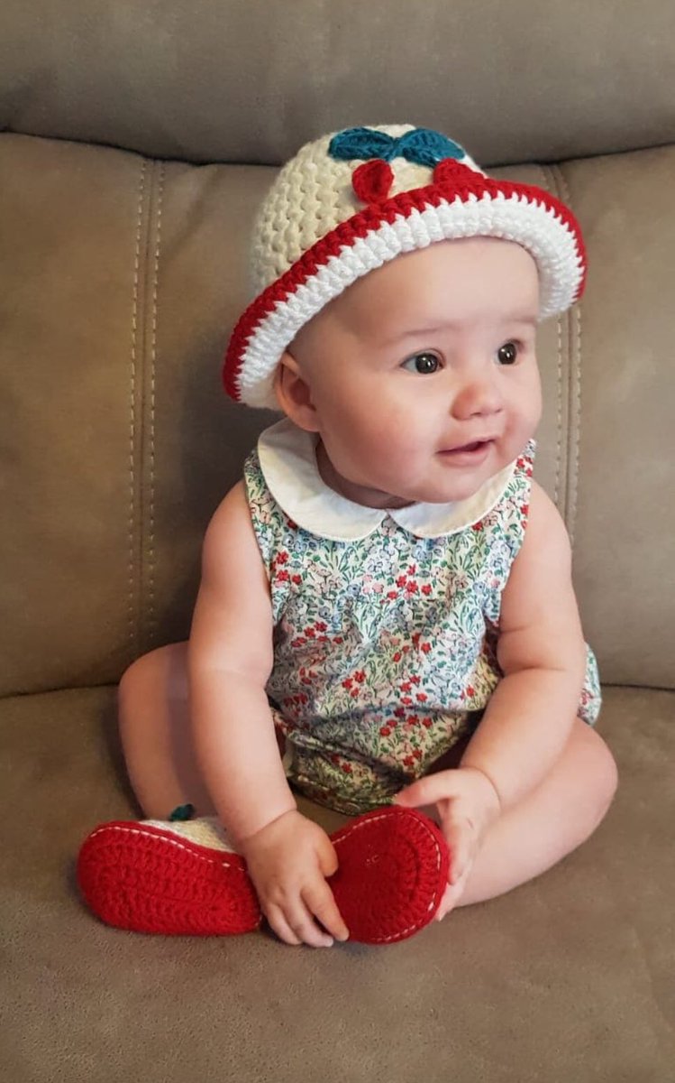 PrintCandySue's tweet photo. Meet little Nola, my first real life model. Isn’t she gorgeous 💕 Pattern available here https://t.co/1QZnuCrAzm #getyourhooksout #addictedtocrochet https://t.co/1XaLSoGFp4