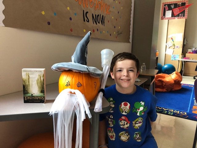 These pumpkins are ready for the Literary Pumpkin Path! <a href="/KatColeReads/">Kathryn Cole</a> <a href="/NESlibrary/">Northside Library</a>