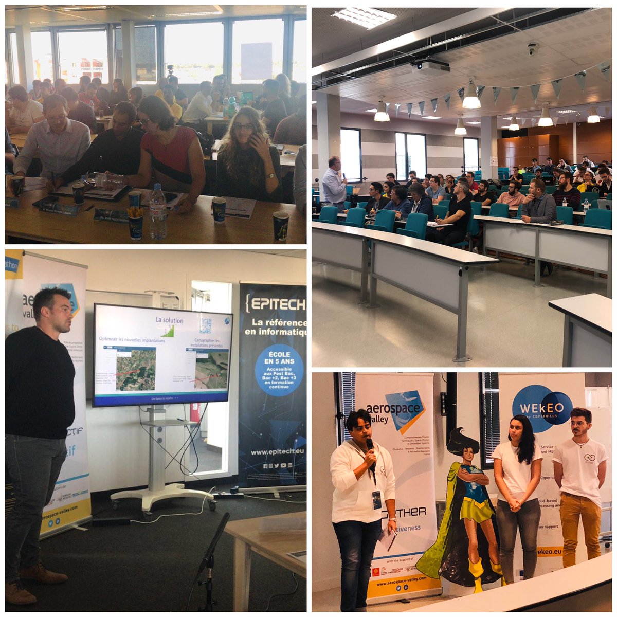 AerospaceValley's tweet photo. [ #CopHack ] Let’s go 🔛 !!!! Les #pitchs sont lancés à Toulouse &amp; Bordeaux pour le #CopernicusHackathon &amp; #Climathon ! Les teams sont prêtes ! 🎤 

#Fight4Climate

Cc @CopernicusEU
@ClimateKIC_Fr
@Airbus
@CNES
@WEkEO_dias
@DistrictTlse https://t.co/2Y9JCBwWmn