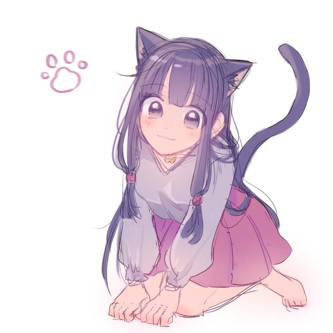 「黒髪 猫娘」のTwitter画像/イラスト(古い順)