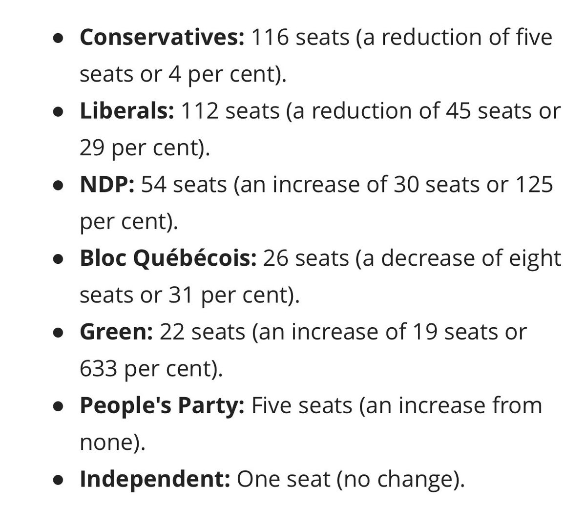 YoavKarny's tweet image. .@CBCNews runs two parallel lists that illustrate the abominable nature of #FirstPastThePost #ElectoralSystem. One — the share of seats following last week’s vote; the other the number a genuinely representative system would have allotted. What a fraud (UK, India and USA as well)