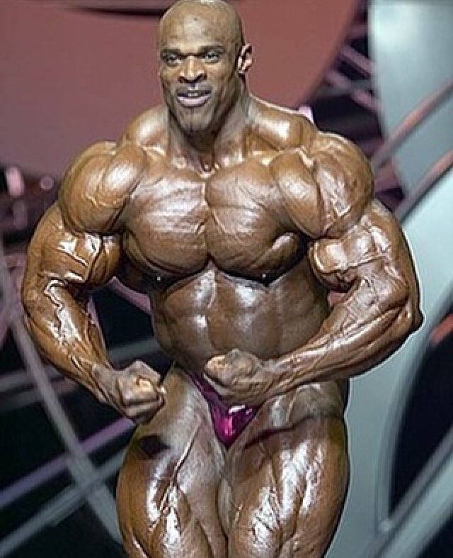 AI Image Generator: Massive huge bodybuilder's Ronnie Coleman posing  muscles in the gym, giant size