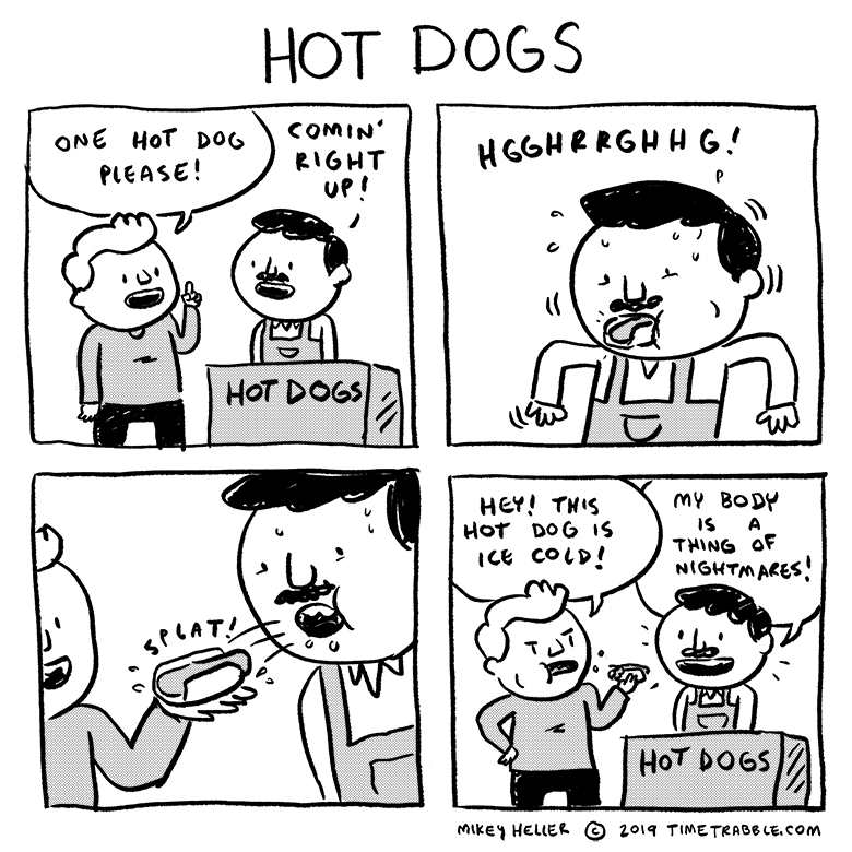 i drew a comic about hot dogs 