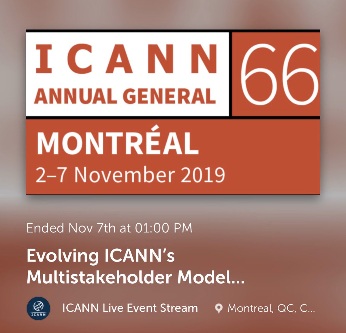 javrua's tweet photo. “When this community comes together at once it can move mountains. Nothing is impossible-nothing.”
Brian Cute’s Inspirational, thorough update on the Evolution of @ICANN’s #Multistakeholder Model here: https://t.co/XteYHiM6Zd
I commented on 54:45 on silo breaking/trust @ #WT5. https://t.co/tlDSGMJB8Y