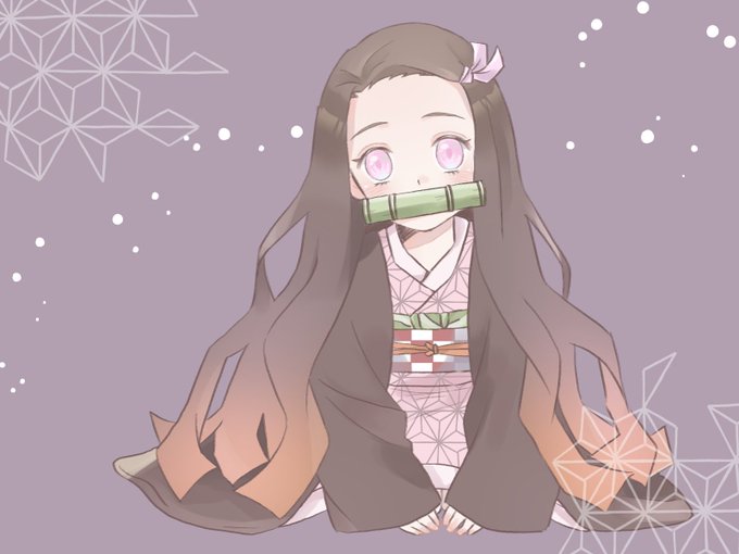 梅本和泉さんがTwitterに投稿した竈門禰豆子(鬼滅の刃)のイラスト。