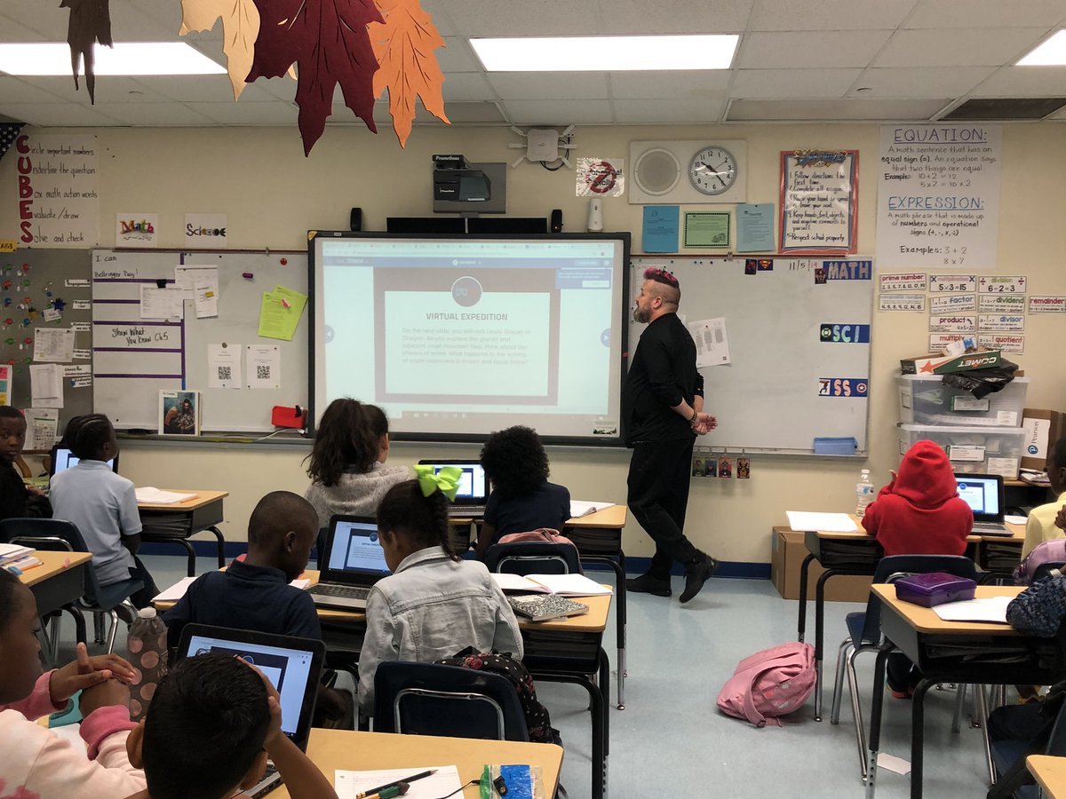 ArcolaLakeElem's tweet photo. Shout to Mr. Claxton for integrating technology from the PD into his classroom. He is a Super Teacher! @nearpod @TheQRCoder @MDCPSCentral @MDCPSDAS #TechnologyInClass https://t.co/REVqlE8luk