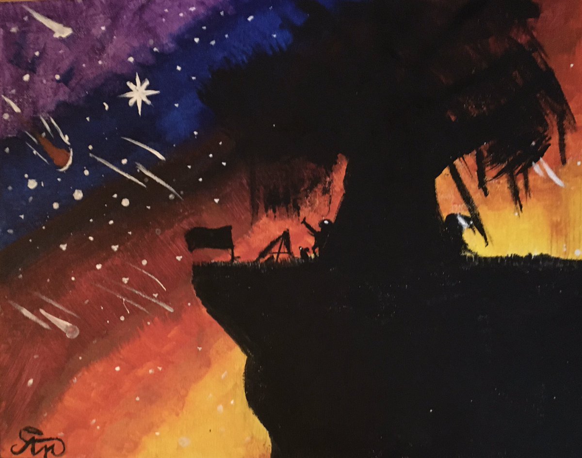 Yimwrites's tweet photo. My 13 year old niece painted this today. I was awed and had to share. She has amazing natural talent. #angleann #nofilter https://t.co/rppPbOWz5Y