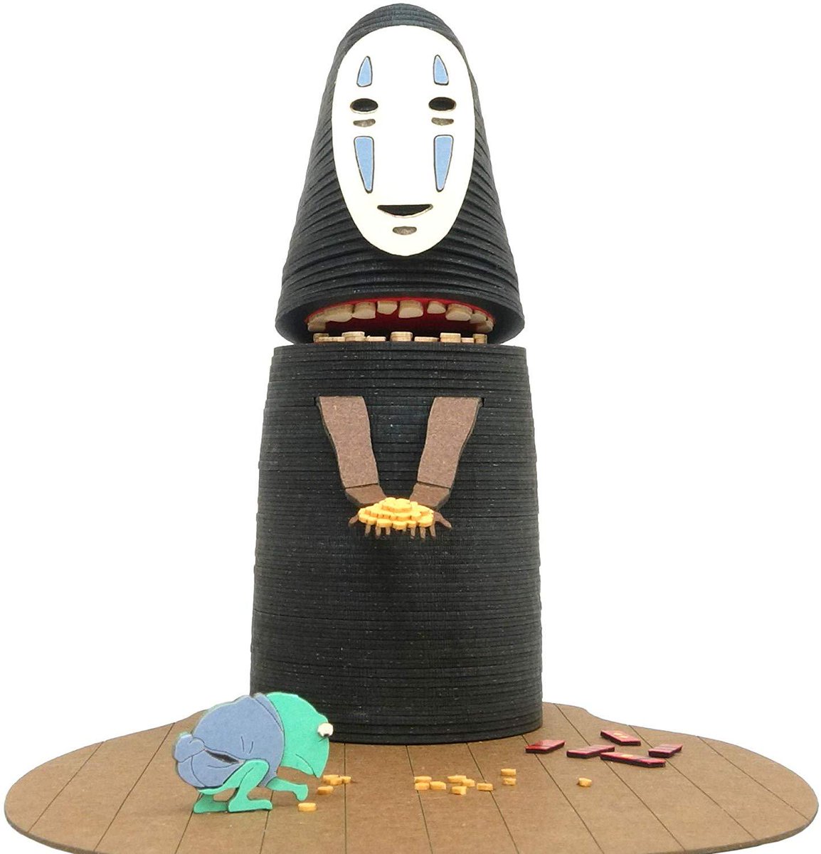 千と千尋の神隠し』手から砂金を出す #カオナシ がペーパークラフトに