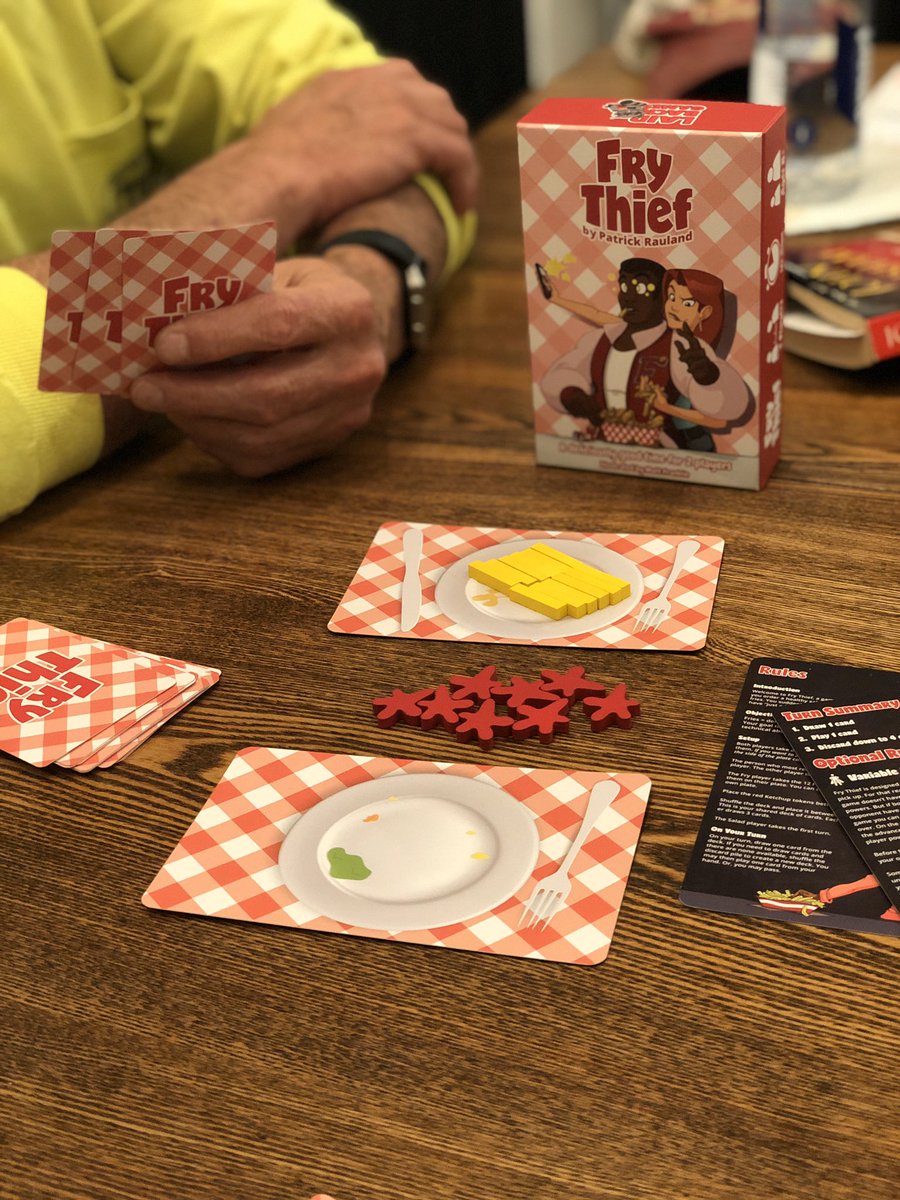 MaddyOsman's tweet photo. Playing @BFTrick’s game #FryThief with the future in-laws! Such a fun Kickstarter project to follow along with: https://t.co/o2auEiKTxa https://t.co/sqapADuZlT