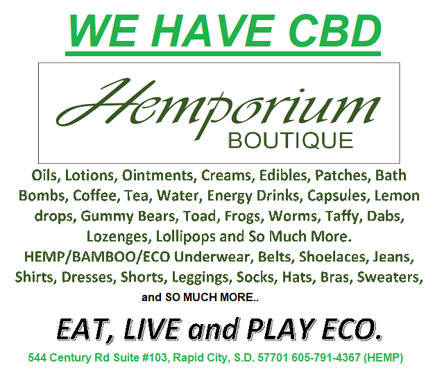 CannaDist's tweet image. Hemporium Boutique 
544 Century Rd.
Suite 103
R.C.S.D. 57701
605-791-hemp