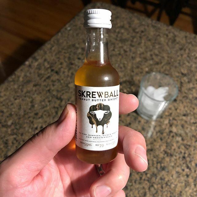 Just had peanut butter whiskey for the first time and holy cow, who knew peanut butter and whiskey were a match made in heaven. Thanks to @joebathke for introducing me to my new addiction. #whiskey #peanutbutter #peanutbutterwhiskey #skrewball #newaddiction