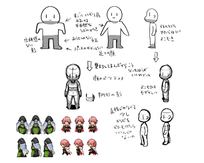 ツクール公式のドットとかフリゲーのあんまり絵がかけない人のドットとか見てるとどうしても気になってしまうの… 