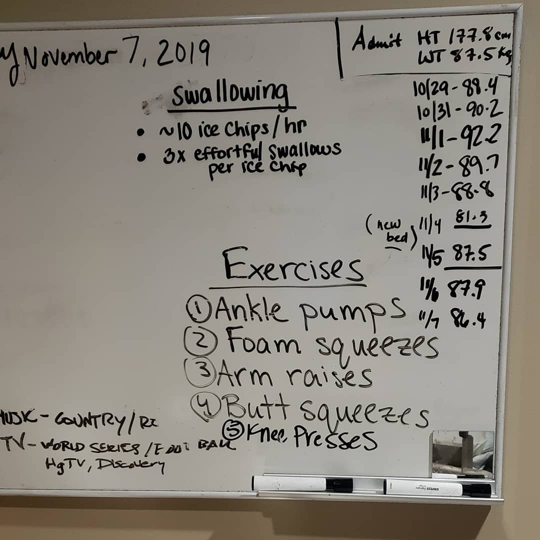 Baby steps, 2 steps forward. Today is a good day! He stood up for a second by himself! We hope to have him out of critical care to the 4th floor by Thanksgiving!
#babysteps #jerryhasanewheart #hestoodup #beadonor #hearttransplant #donor #helivesbecauseofadonor #iamadonor