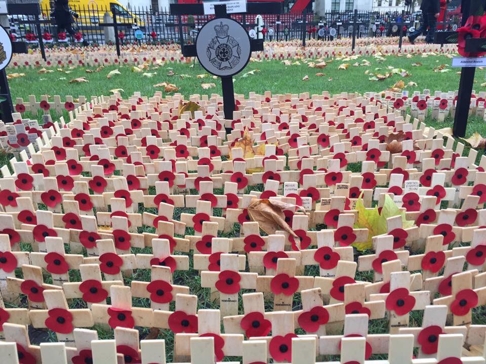 #FieldofRemembrance crosses for the Chaplains who gave their lives to care for those fighting in the cause of freedom. #RemembranceDay #LestWeForget @PoppyLegion