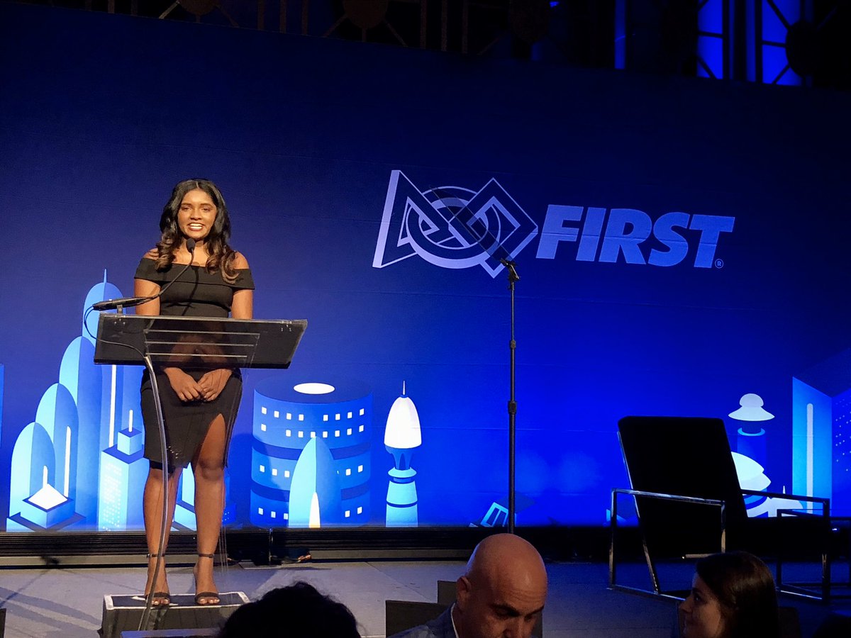 Congratulations to FIRST alum Tia Singh, recipient of the Evelyn Kamen Rising Star Award. Tia is following in the path of the award’s namesake, a passionate educator dedicated to inspiring future generations. Thank you, Tia! #FIRSTInspireGala #FIRSTinspires #FIRSTalumni