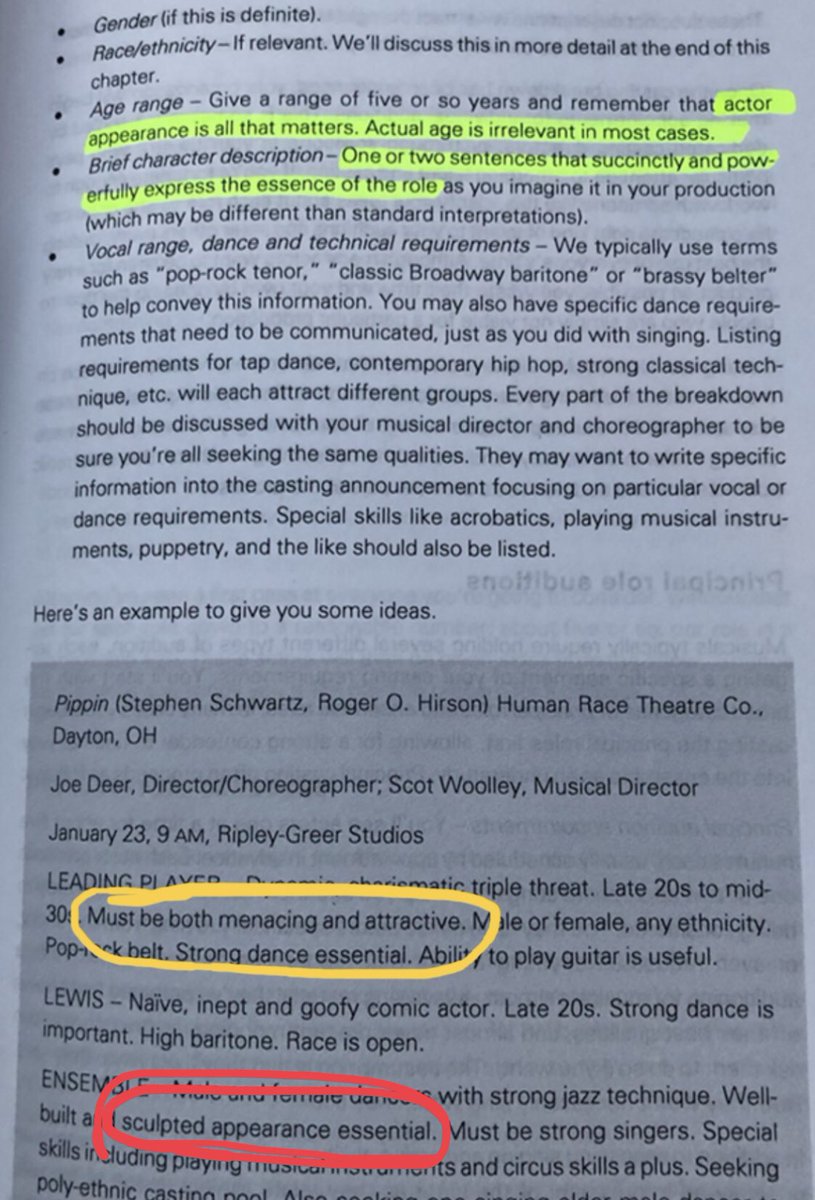 Stephanieedd's tweet photo. @IlanaKeller @broadwaybopo @AsburyParkPress Nice article! The Industry is tough. I’m participating in a musical theater director program and as we discuss casting... it’s been stressed that image is important and relevant for the character played. Just came across this on the chapter about casting... https://t.co/qVjB3LKUdu