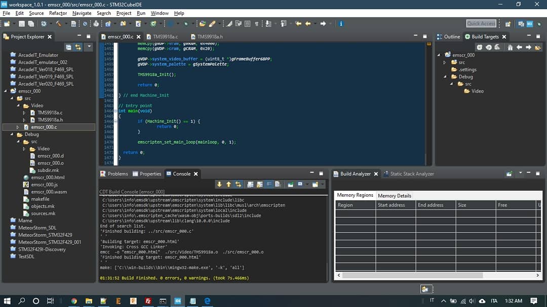 Digimorf's tweet image. You can configure #stm32cubeide to compile c to #webassembly using #emscripten? Why should I need CubeIDE, that was created mainly for #stm32 #embedded #system, for #web #applications? Simple, I can show some working demos of my #ArcadeIT Development System on a web page.