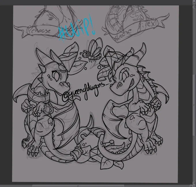 Working on a new Spyro design for merch?#wip #Spyro 