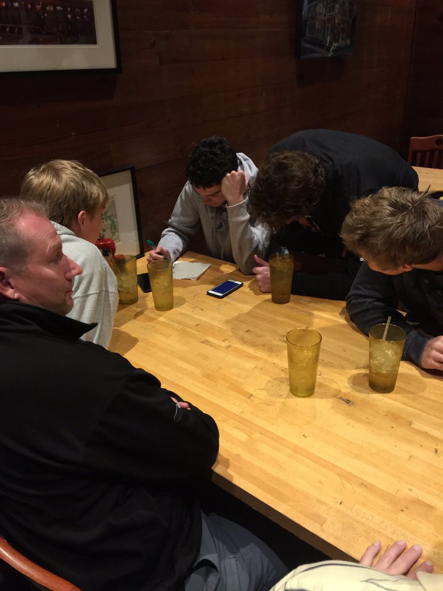 Only BHS basketball players would be solving trig problems at a dinner banquet @BHSSPORTS1 #studentfirst