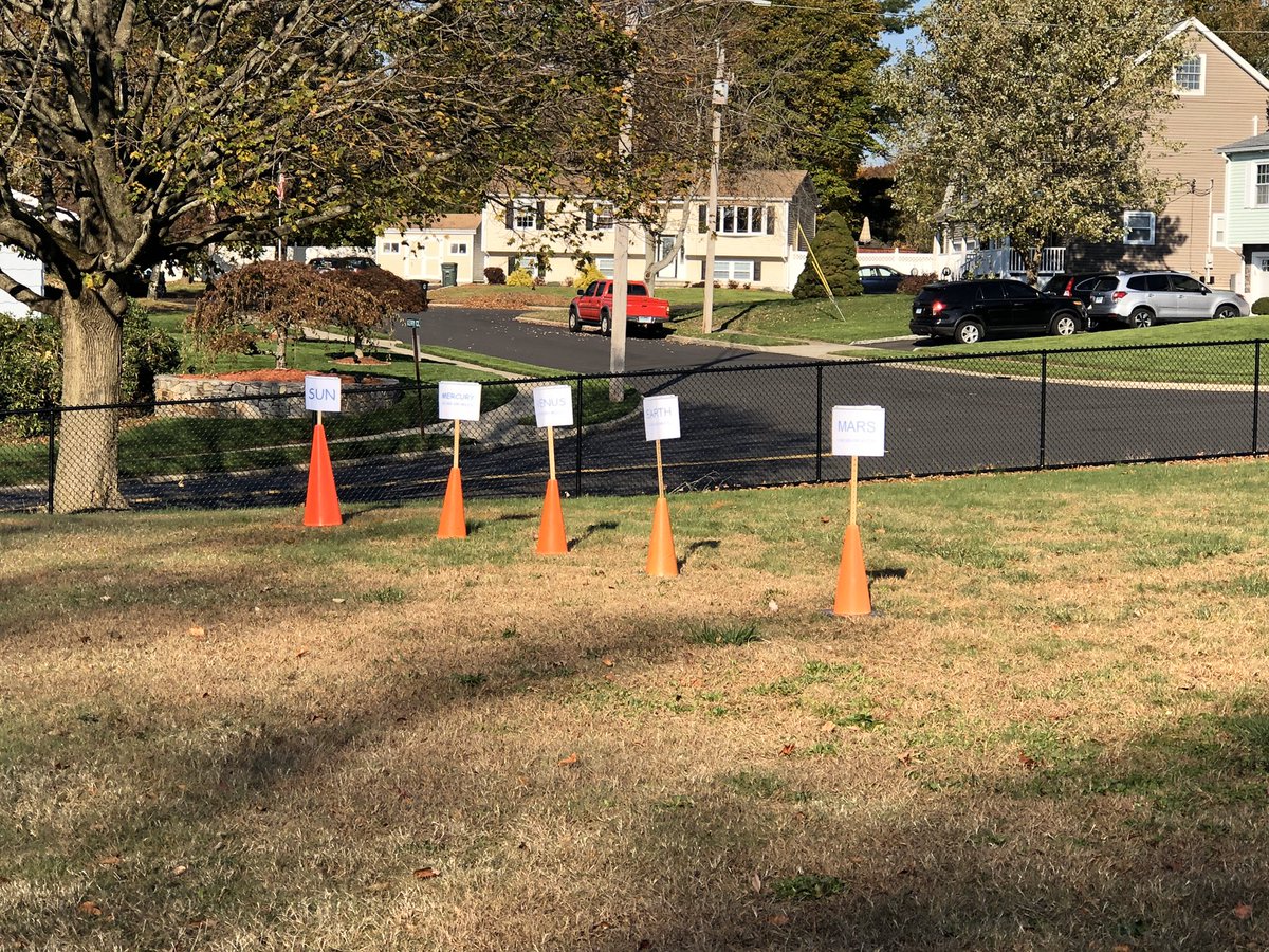 MrsEtense's tweet image. Our scientists created a scale model of the solar system on the back field. #6thgradescientists #ESMSscientists #exploringspace #inspiringcuriosity