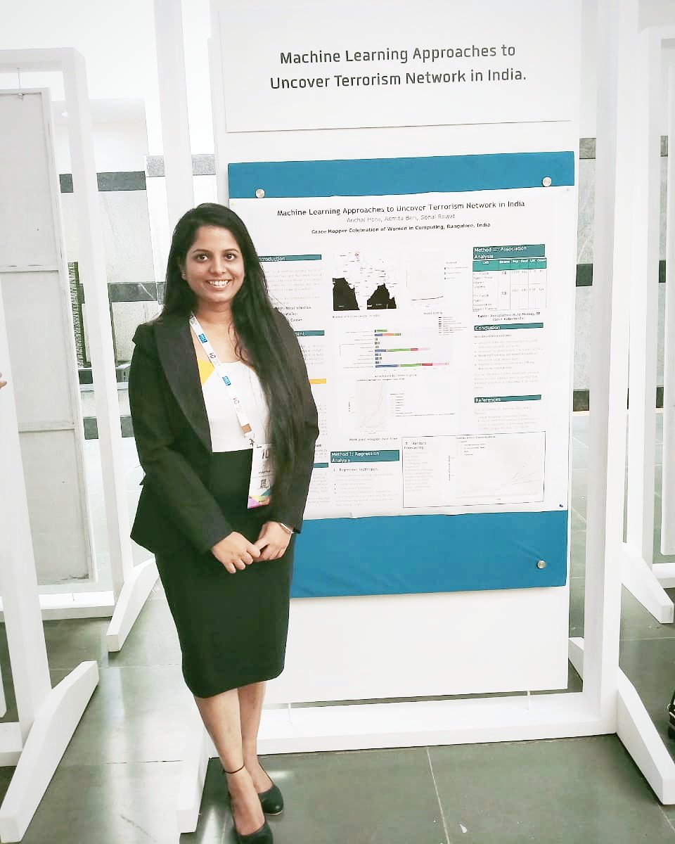 Day2 at #GHCI19 was awesome!!
Had a great time presenting my poster.💕
Connect with amazing people at the career fair.
@AnitaBorg_India @AnitaB_org 
Look forward to the amazing drone shoot and performances of the last day.💯
#posterpresentation #10yearsofGHCI #studentscholar
