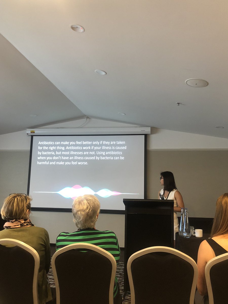 Wouldn’t it be great if Siri was as smart as this? <a href="/amyhychan/">Dr Amy Chan</a> (with her assistant Siri) presenting an online NCF-tailored intervention to change beliefs about the use of antibiotics associated with inappropriate demand, and antibiotic knowledge. <a href="/NZHPAconf19/">NZHPAconf19</a>