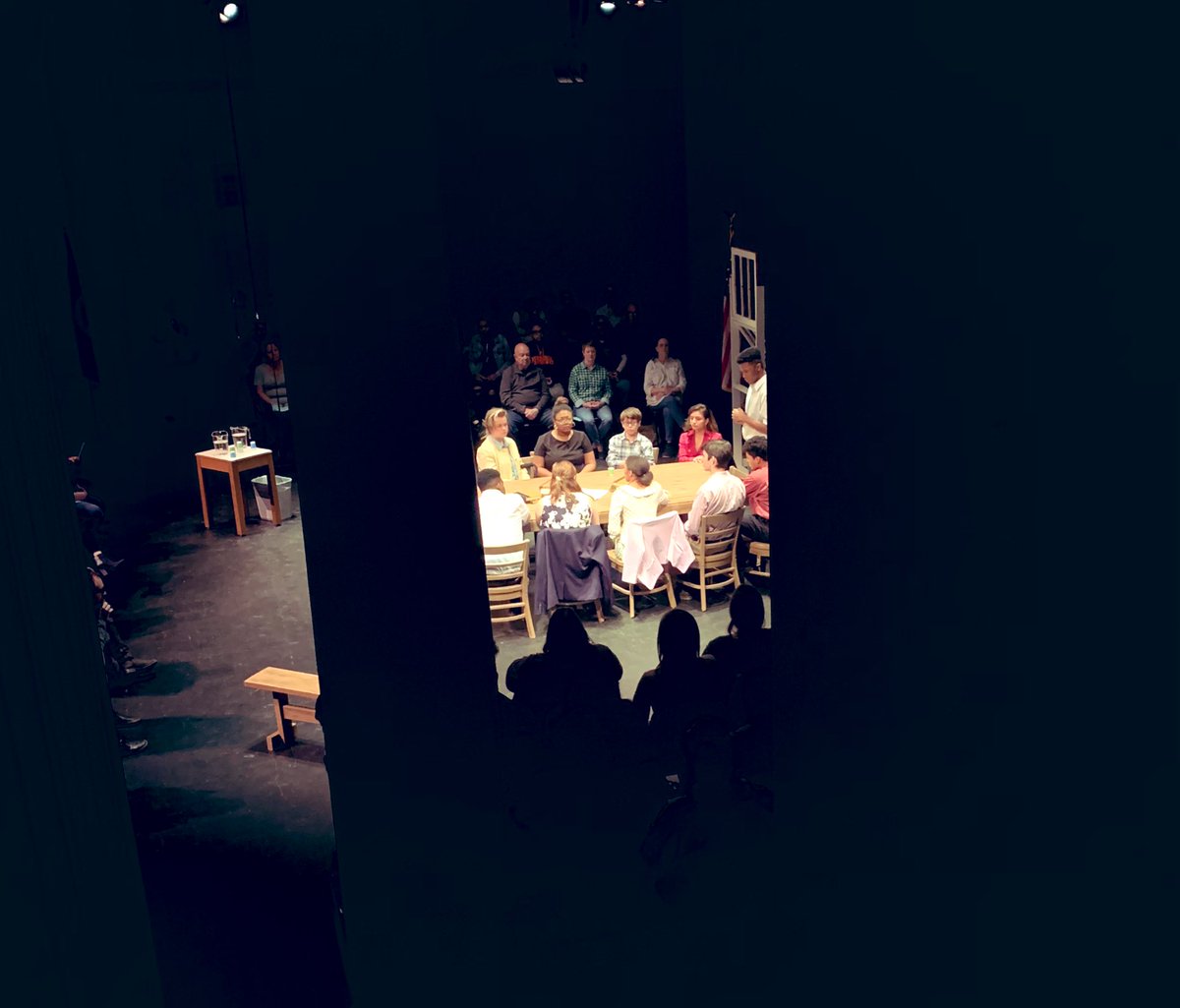 lcbtheatre's tweet image. Director’s view when you turn your proscenium stage (audience on 1 side) to a thrust stage (audience on 3 sides).
#oneCCPS #BeTheU #ccpsperform