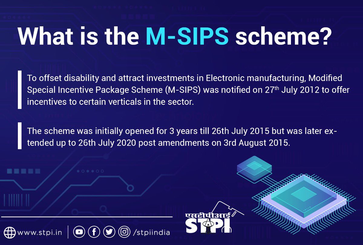 stpiindia's tweet photo. #MSIPS has played a cardinal role in #ESDM sector by attracting investment in electronic manufacturing through incentivisation. #STPIINDIA has significantly contributed to the growth of this sector by meticulously implementing #EHTPScheme. #GrowWithSTPI #GrowWithIndia @Omkar_Raii https://t.co/nBE4Gom74v