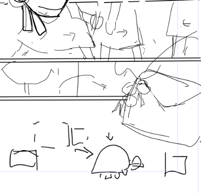 I'm looking through some panels I sketched out while I was half asleep and I can't figure out why a TURTLE RANDOMLY shows up in the comic 