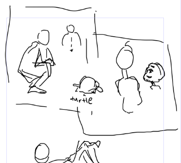 I'm looking through some panels I sketched out while I was half asleep and I can't figure out why a TURTLE RANDOMLY shows up in the comic 
