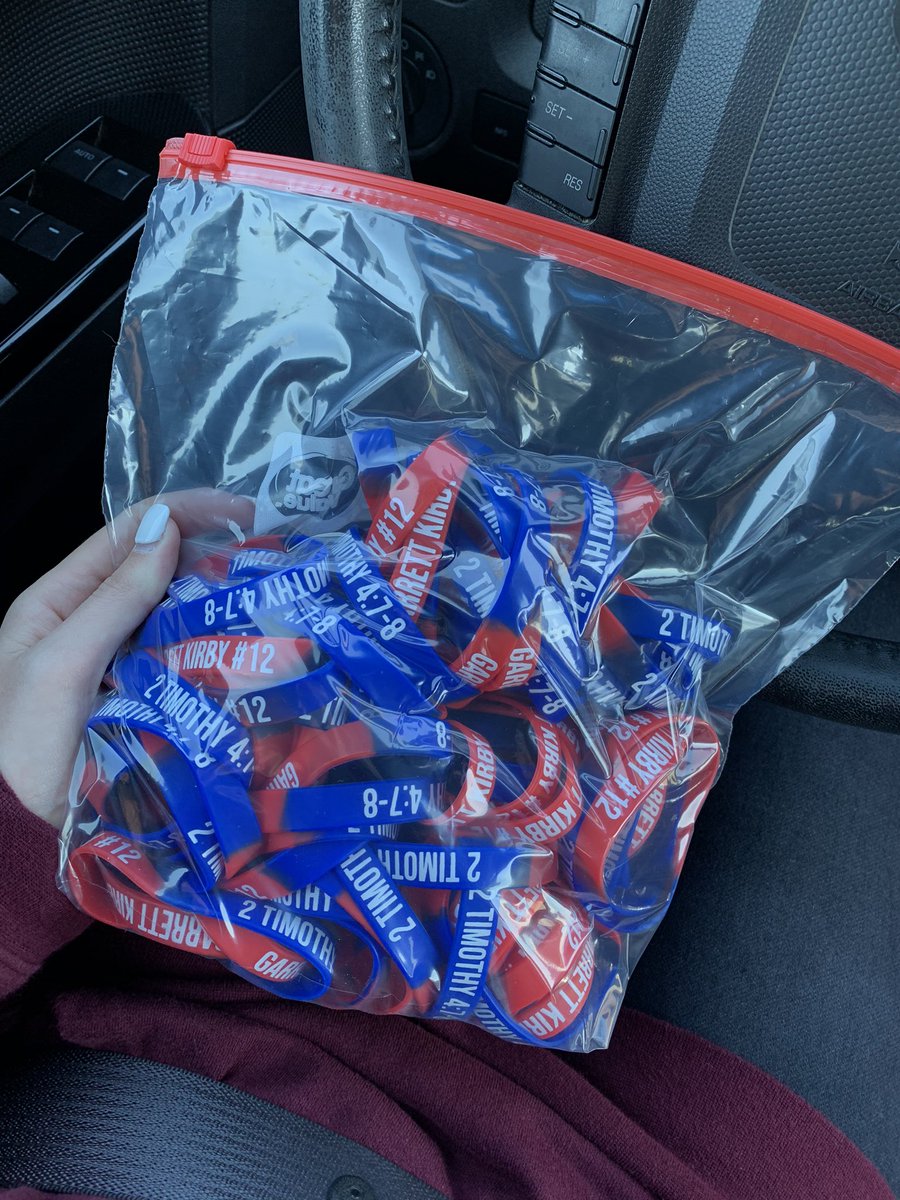 sydderinger's tweet photo. ill be selling the extra bracelets for garrett at the game tomorrow. they’re $5 come find me if you want one. https://t.co/v3hQBTWcJZ