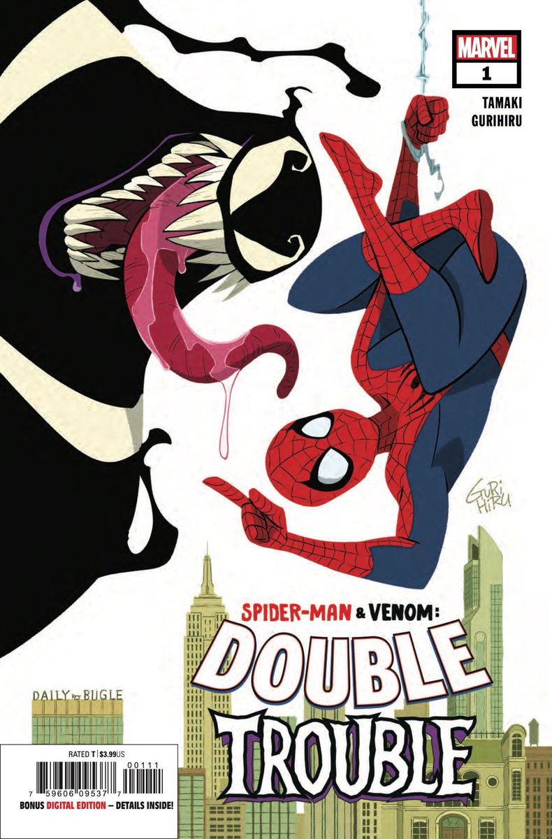 【お仕事】SPIDER-MAN & VENOM: DOUBLE TROUBLE #1 が北米にて今週発売になりました。スパイダーマンとヴェノムが共同生活している際に巻きおこるドタバタコメディです。同じマンションにはスパイダーグウェンも住んでいて、みんなで日々の暮らしに挑戦中!楽しいシリーズなのでよろしくお願いします?️ 