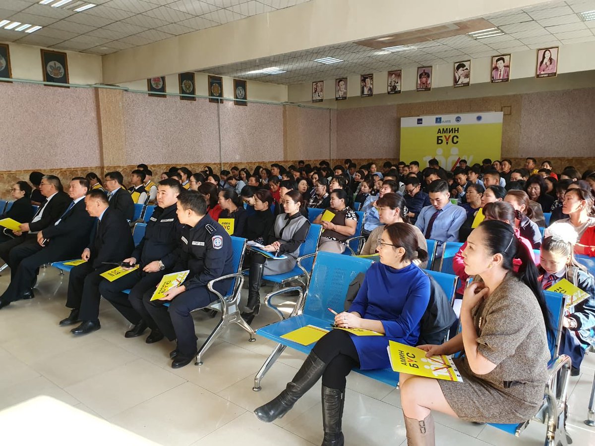 Today the 'buckle up for life' campaign was launched in Ulaanbaatar city with @adbtransport @mrt_mn and 'student police', actively engaging youth in Road Safety #YouthforAsia #TowardZero #saferroadusers